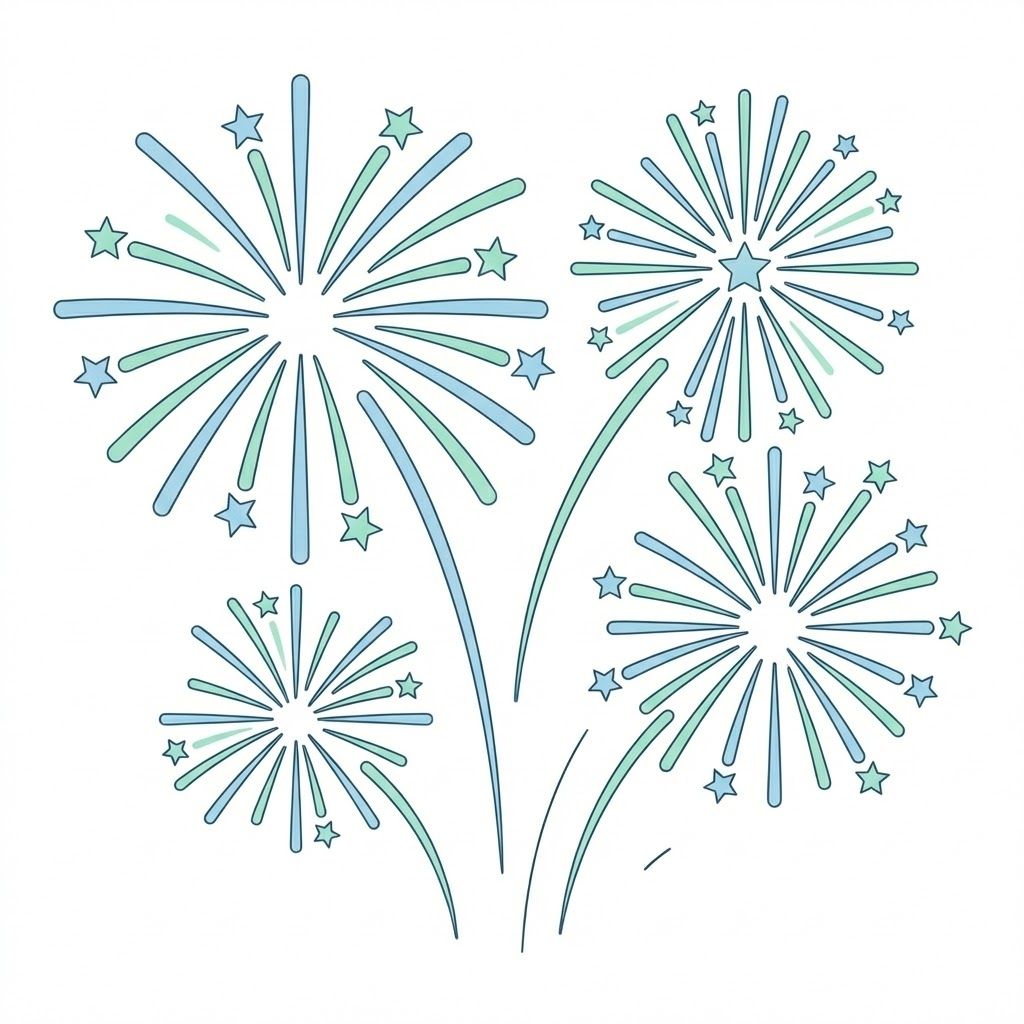 Fyrverkerier som firar nytt år